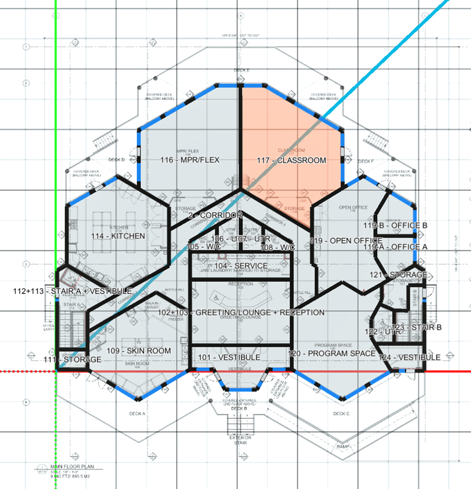 Building plan view.